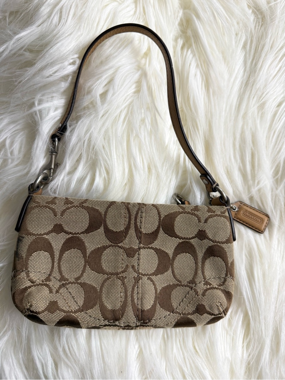 Coach Mini Bag in Tan and Brown Signature Canvas - Picture 2 of 4